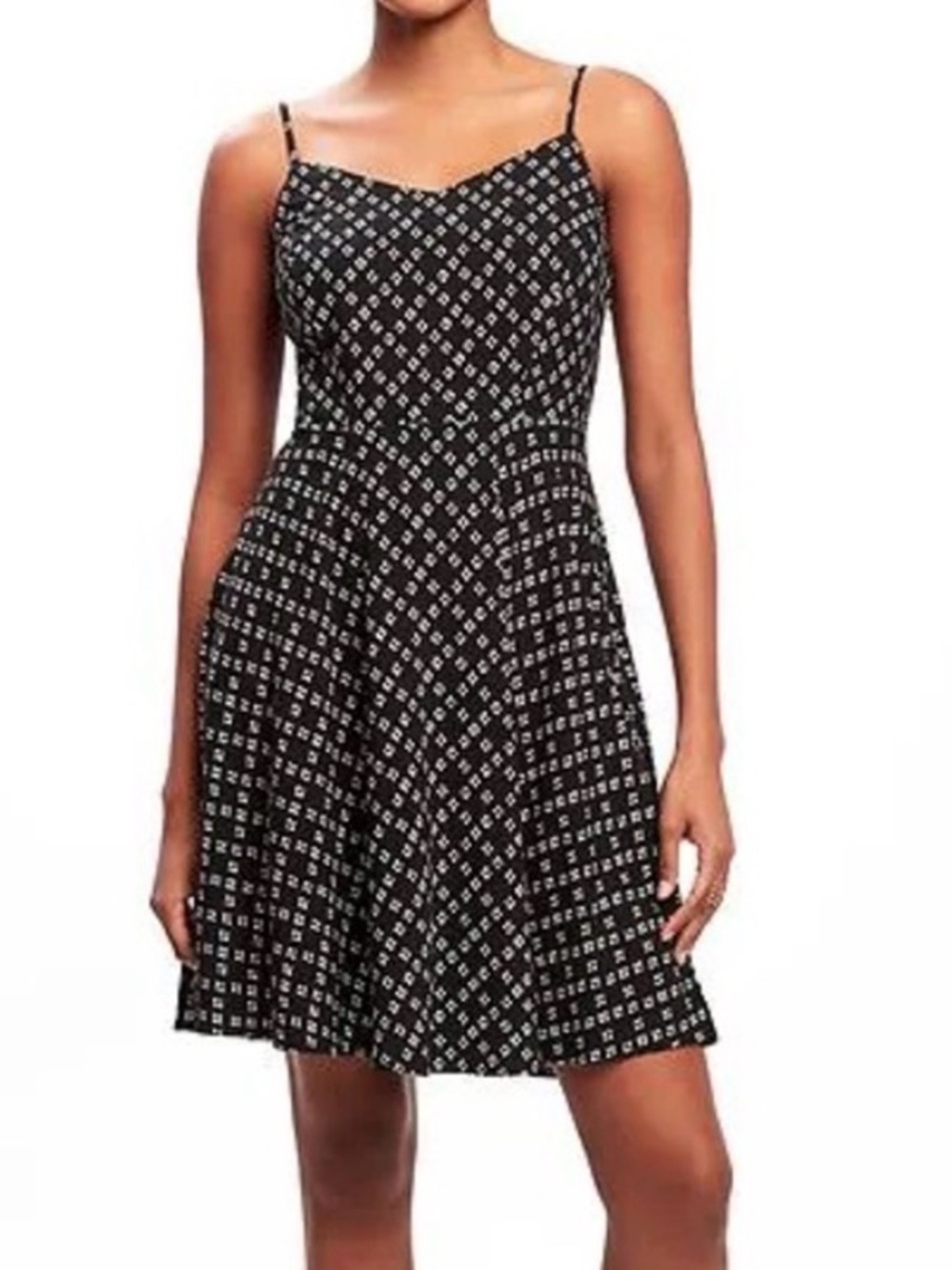 Old Navy Black Mini Dress with Subtle Light Pattern